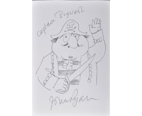 John Ryan (1921-2009) - Cartoonist - Captain Pugwash - an original hand drawn sketch of the title character. Drawn in black i