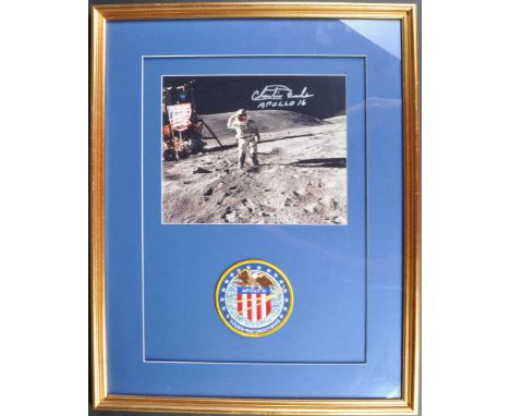 Space Exploration - Charles Duke - Apollo 16 Moonwalker - autographed 8x10" colour photograph, signed neatly in silver ink to