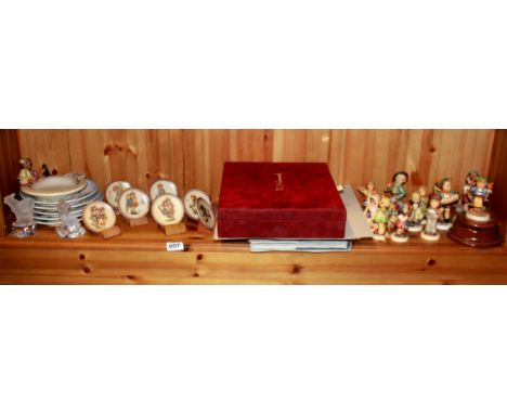 A quantity of Hummel plates, Christmas decorations and figurines.