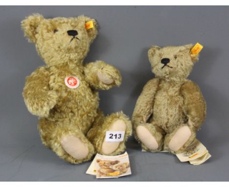 Two Steiff teddy bears.