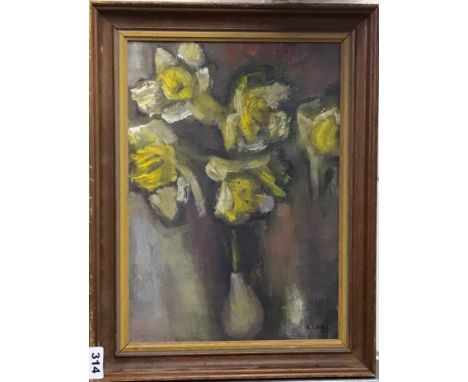 A pine framed oil on panel signed Kopel, 34 x 45cm.