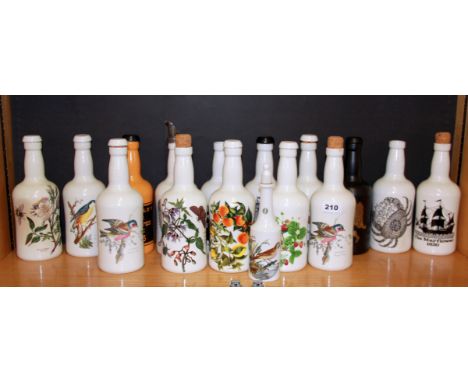 A collection of Portmeirion ceramic bottles.