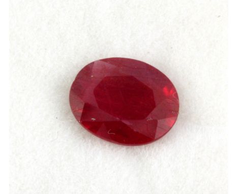 An unmounted 3.45ct oval cut ruby with a MGL certificate.