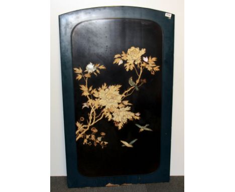A 19th Century Japanese Shibayama decorated panel, 72 x 123cm.