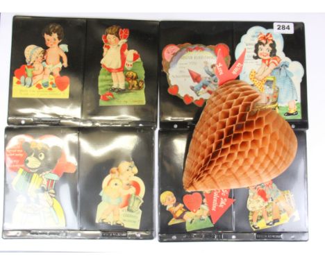 A collection of vintage children's Valentine cards.