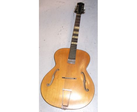 A mid 20th century Hofner Zenith Acoustic guitar M2560, bearing Ivor Mairants paper label to the interior.