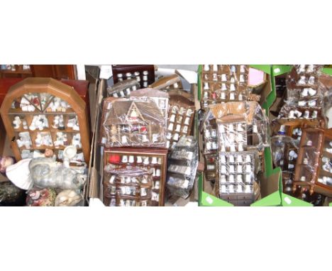 A very large quantity of ceramic and glass thimbles, all in display cases/shelves and a further quantity of decorative cerami