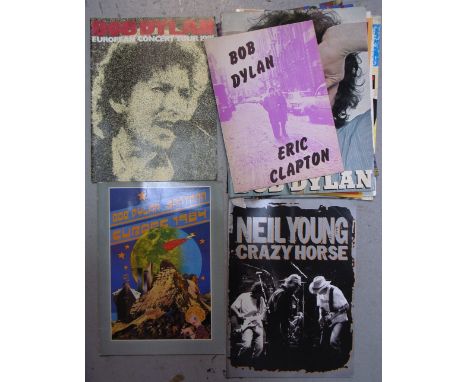 Seven Bob Dylan concert tour programs to include "European Concert Tour 1981", "Bob Dylan & Santana Europe 1984", "Temples In