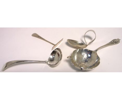 A George VI hallmarked silver boxed babies pusher and spoon, Sheffield 1937, a George V hallmarked silver small ladle, Birmin