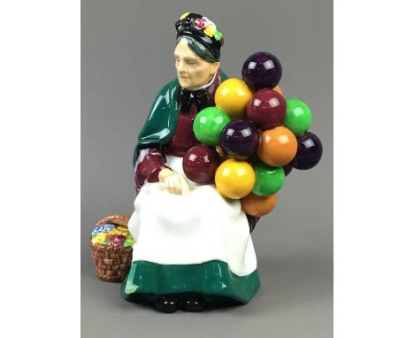 ROYAL DOULTON FIGURE OF THE OLD BALLOON SELLER,HN1315, along with three Hummel figures, another Royal Doulton figure, Lladro 
