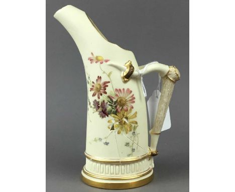 ROYAL WORCESTER JUG,in the shpae of a tuskCondition report: repairs and missing pieces visible 