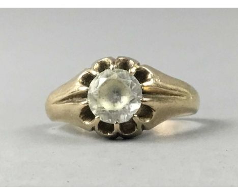 NINE CARAT GOLD SIGNET RING,along with a gold pendant on a chain (2).