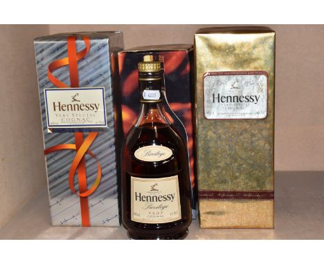 COGNAC, Three Bottles of HENNESSEY Cognac, comprising 1 x Hennessey 'Privilege' VSOP, 40% vol. 70cl and 2 x Hennessey Very Sp