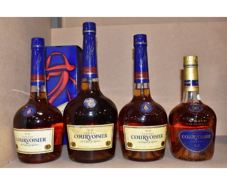 COGNAC, Four Bottles of COURVOISIER VS Cognac 'Le Cognac de Napoleon' 40% vol. 1 x 1 Litre, 2 x 70cl and 1 x 50cl, all seals 