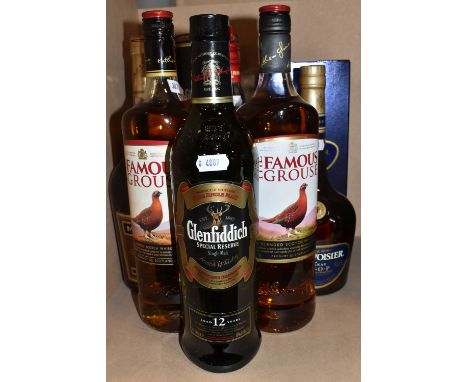 WHISKY, COGNAC &amp; RUM, Six Bottles comprising 1 x GLENFIDDICH SPECIAL RESERVE SINGLE MALT, aged 12 Years, 40% vol. 70cl, s