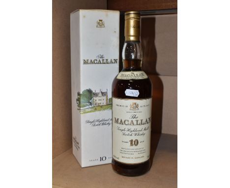 SINGLE MALT, One Bottle of THE MACALLAN 10 Year Old Single Highland Malt Scotch Whisky, 40% vol. 75cl, fill level mid-low nec