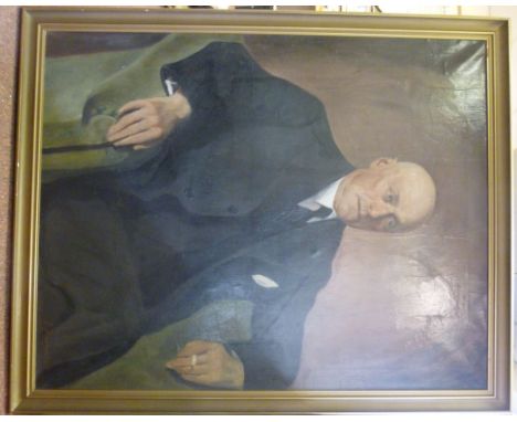 20thC British School - a half length portrait, a seated gentleman  oil on canvas  bears an indistinct signature & dated 1936 