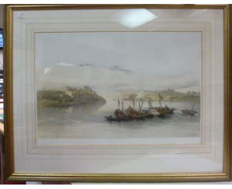 After David Roberts - 'General View of Esovan and the Island of Elephantine'  lithograph  published by FG Moon July 1st 1848 