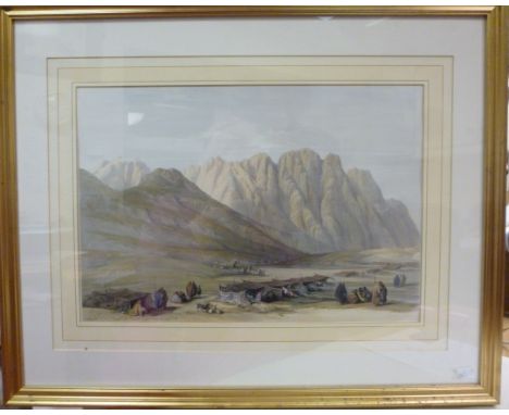 After David Roberts - 'Encampment of the Ovlad-Said, Mount Sinai February 18th 1839'  lithograph  14'' x 19.5'' in a glazed g