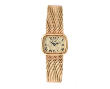 Piaget, ref. 3628 B11, a lady's gold coloured bracelet watch, no. 143768, manual wind movement, 17 jewels, cal. 6N, gilt text