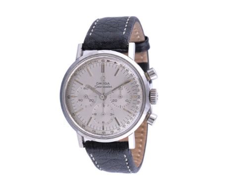 Omega, Seamaster, ref. 105.005-63, a stainless steel wrist watch, circa 1965, manual wind chronograph movement, 17 jewels, ca