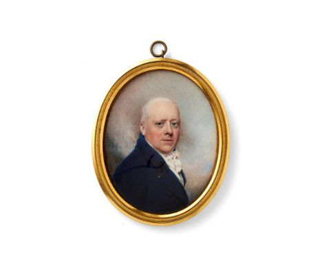 ϒWilliam Wood (1769-1810) Portrait of Henry Herbert, Lord Porchester and 1st Earl of Carnarvon Watercolour on ivory 9cm x 7.5