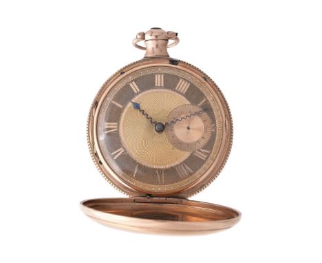 An 18 carat gold full hunter pocket watch, no. 9350, hallmarked Chester 1810, cylinder fusee movement, undersprung three arme