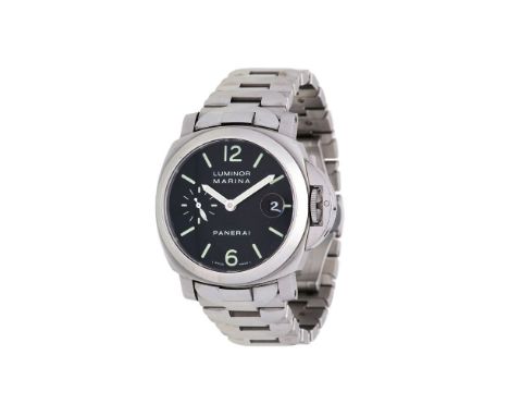 Panerai, Luminor Marina, ref. OP 6625, a stainless steel bracelet watch, no. BB 1143354 H028/600, automatic movement, black d