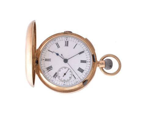 A Swiss 18 carat gold keyless wind full hunter quarter repeating pocket watch, no. 226506, Swiss gold mark for 1893-1934, qua