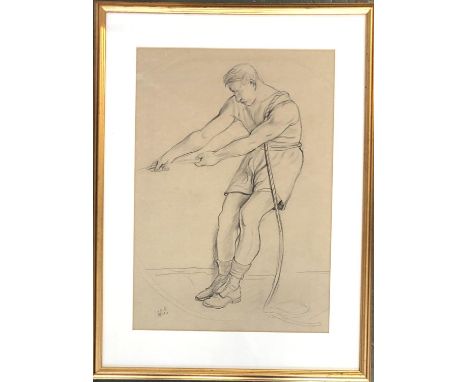 John Robert Pinches, (1885-1968), pencil sketch of a sailor, 43x30cm 