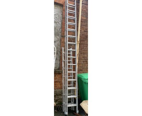 A Youngman 100 two piece ladder, together with one other 
