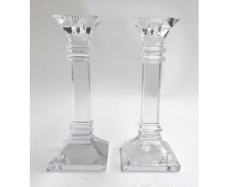 A pair of Marquis by Waterford glass candlestick, 20.5cmH 