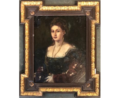 Late 19th/early 20th century, oil on panel, portrait of a lady, 34x26cm 