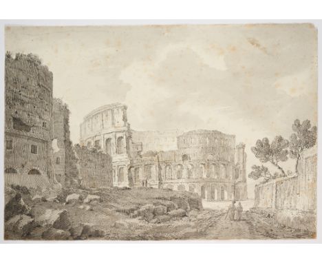 FERDINAND BECKER (BRITISH c.1770-1825) THE COLOSSEUMinscribed The Colosseum on the mountpen and ink and grey wash 29 x 42cm; 