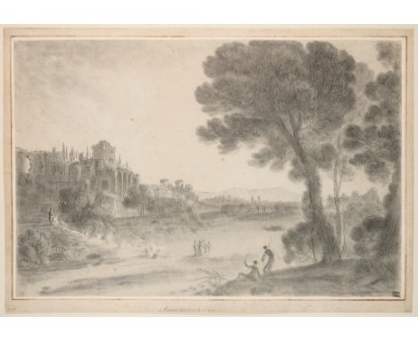 ATTRIBUTED TO RICHARD WILSON (BRITISH 1713-1782) MOUNT PALLATINEinitialed W. E. lower left, inscribed Mount Pallatine by Wils
