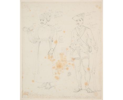ATTRIBUTED TO WILLIAM DANIELL, R.A. (1769-1837) A SOOTHSAYER AND SEPOY - SIPAHI - MADRASinscribed Suthsayer - Madras Seapoy -