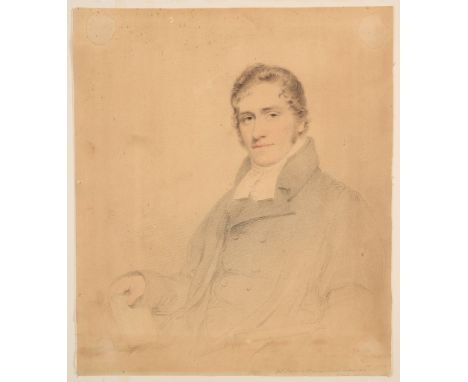 JOSEPH SLATER (BRITISH 1782-1837) PORTRAIT OF A CLERICsigned, inscribed and dated, Joseph Slater 17 Newman Street London 1816