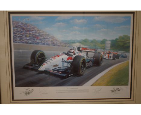 Tony Smith limited edition signed print titled Red five - double world champion limited edition 1237/2000 signed by Tony Smit