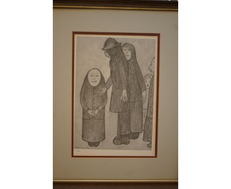 L S Lowry limited edition print 418/850, published by Henry Donn 1974 with Henry Donn blind stamp. Size including frame 57 x 