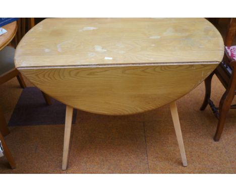 Blonde Ercol drop leaf table - stained with some cracks