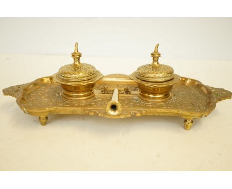 Brass inkwell 