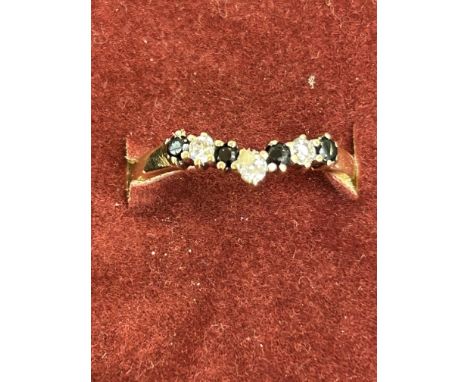 9ct Gold ring set with cz Size P