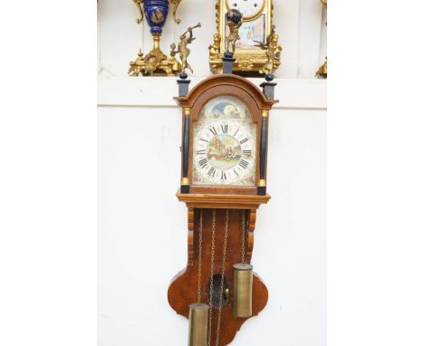 Possibly dutch early 20th century wall clock with weights 