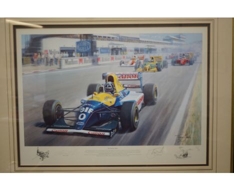 Tony Smith limited edition signed print titled The perfect start 375/850 signed Damon Hill with coa 