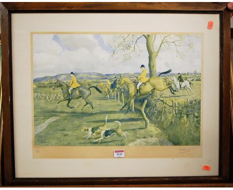 FA Stewart - hunting scene, lithograph, signed in pencil to the margin numbered 126/356, 38x51.5cm