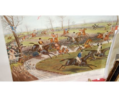 After Henry Alken - the High Metalled Racer, reproduction unframed prints, two unframed steeple chase prints, and one other m