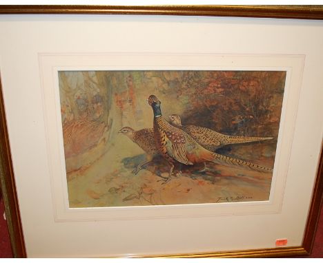 Richard Harrison - driven partridge, limited edition print; Frank Southgate - pair prints of game birds (3)