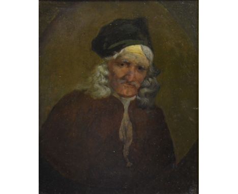 William Traies (1789-1872) - Self portrait, oil on panel, 18 x 14 cm