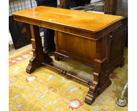 A Victorian mahogany metamorphic/rise and fall three tier buffet/side table, the rectangular top with all-round moulded edge 