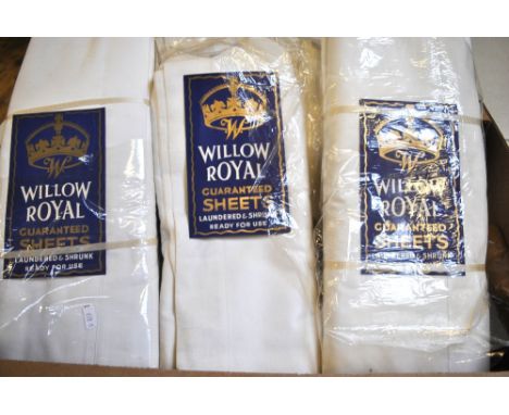 Four pairs of vintage Willow Royal sheets in original unopened packaging